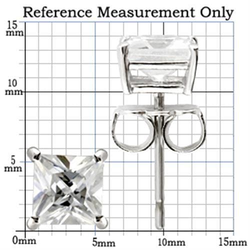 0W159 - Rhodium 925 Sterling Silver Earrings with AAA Grade CZ  in