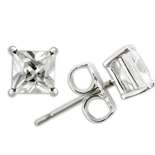 Load image into Gallery viewer, 0W159 - Rhodium 925 Sterling Silver Earrings with AAA Grade CZ  in
