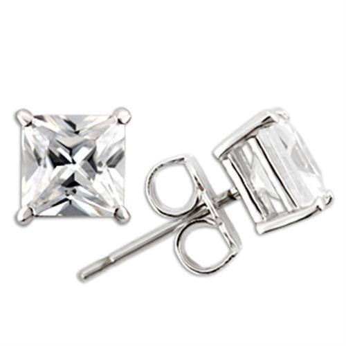 Load image into Gallery viewer, 0W160 - Rhodium 925 Sterling Silver Earrings with AAA Grade CZ  in
