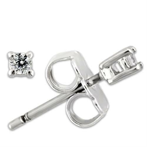 0W168 - Rhodium 925 Sterling Silver Earrings with AAA Grade CZ  in