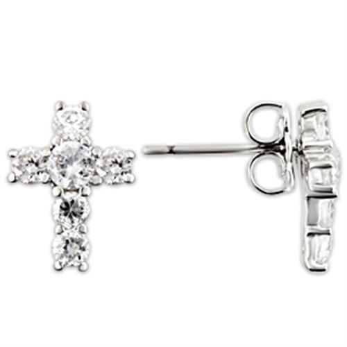Load image into Gallery viewer, 0W175 - Rhodium 925 Sterling Silver Earrings with AAA Grade CZ  in
