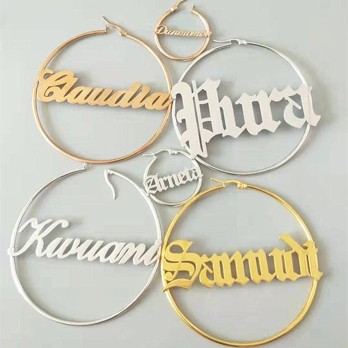 Load image into Gallery viewer, 1 Pair Stainless Steel Custom Name Earrings
