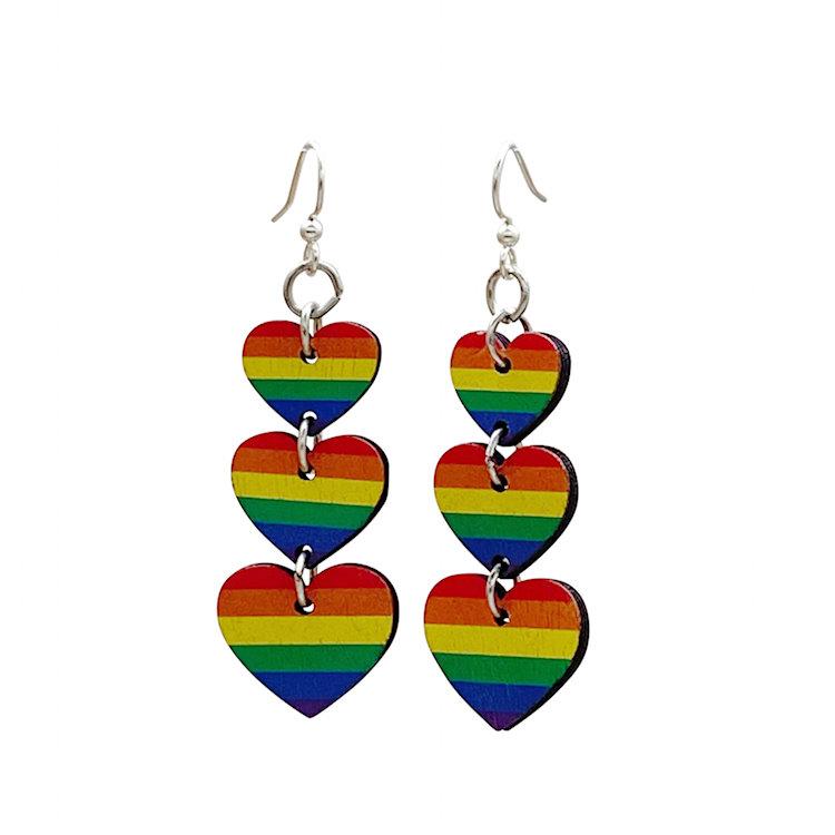 Rainbow Heart Earrings #1672
