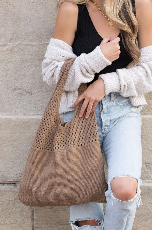Load image into Gallery viewer, Soft Knit Hobo Bag

