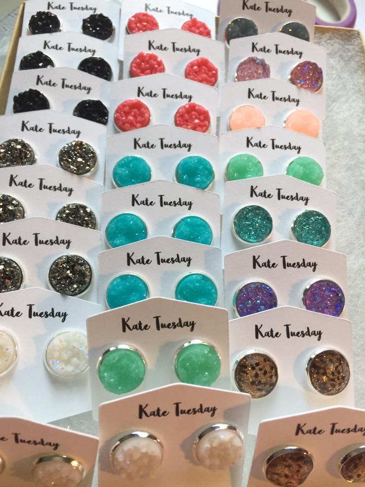Colorful Single Druzy Earrings Box
