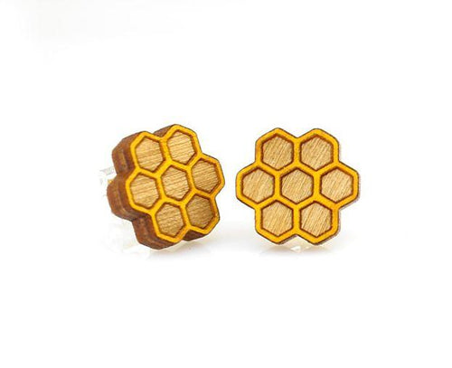 Load image into Gallery viewer, Honeycomb Stud Earrings #3011
