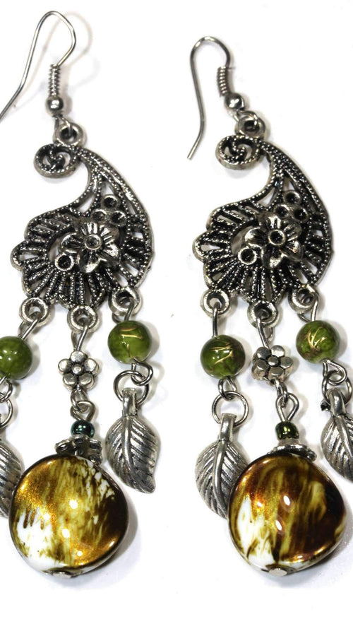 Load image into Gallery viewer, Paisley Charm Earrings
