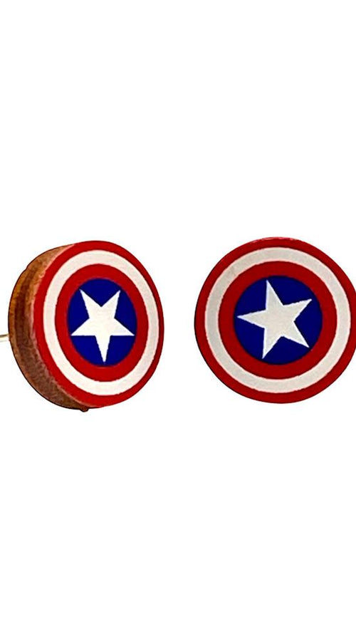 Load image into Gallery viewer, American Shield Stud Earrings #3099
