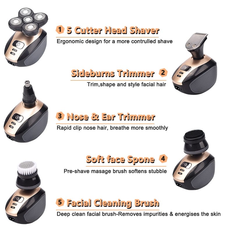 5 in 1 Rechargeable Electric Shaver Five Floating Heads Razors Hair