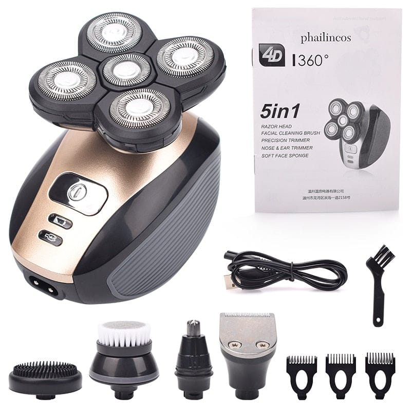 5 in 1 Rechargeable Electric Shaver Five Floating Heads Razors Hair