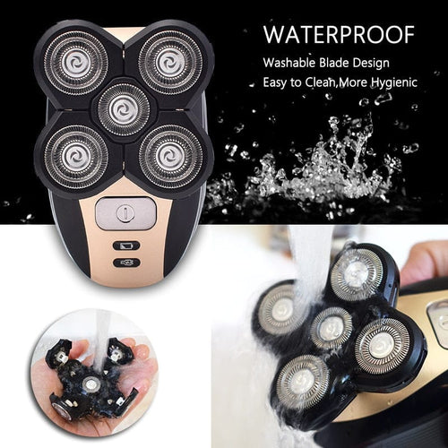 Load image into Gallery viewer, 5 in 1 Rechargeable Electric Shaver Five Floating Heads Razors Hair
