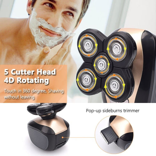 Load image into Gallery viewer, 5 in 1 Rechargeable Electric Shaver Five Floating Heads Razors Hair

