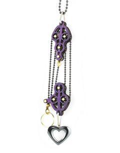 Load image into Gallery viewer, Block and Tackle Pulley Heart Necklace 7005B
