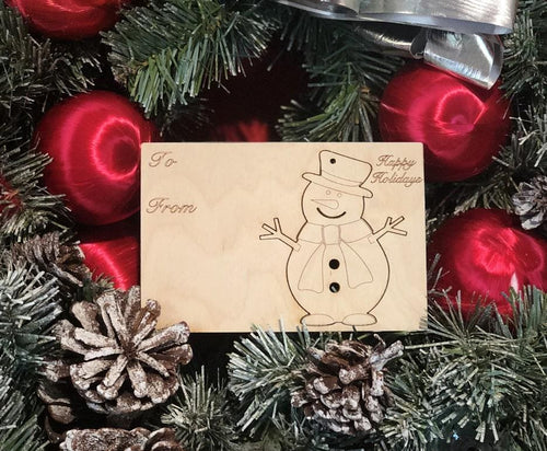 Load image into Gallery viewer, Snowman Holiday Ornament Card #9003
