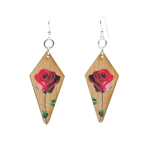 Load image into Gallery viewer, Final Rose Bamboo Earrings #973
