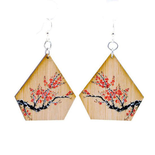 Load image into Gallery viewer, Cherry Blossom Bamboo Earrings #976
