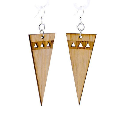 Load image into Gallery viewer, Pointed Edge Bamboo Earrings #991
