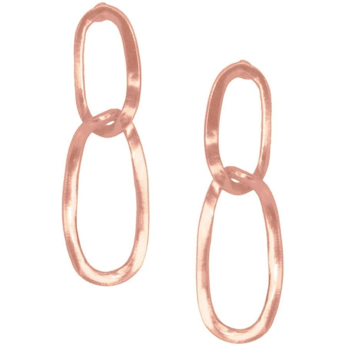 Oval link pendant earrings