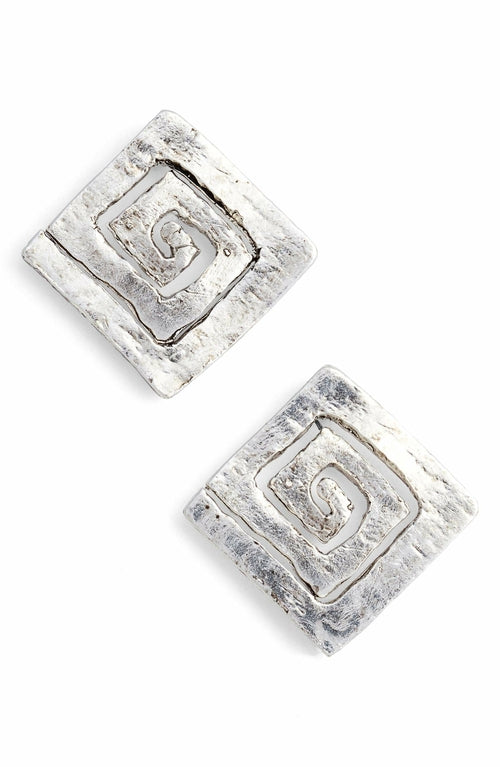 Load image into Gallery viewer, Square spiral stud earrings
