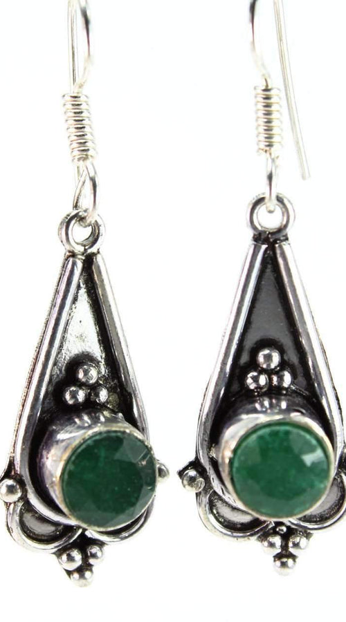 Load image into Gallery viewer, Sparkling Green Cabochon Earrings
