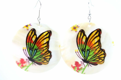 Load image into Gallery viewer, Basking Butterfly Mother Of Pearl Earrings
