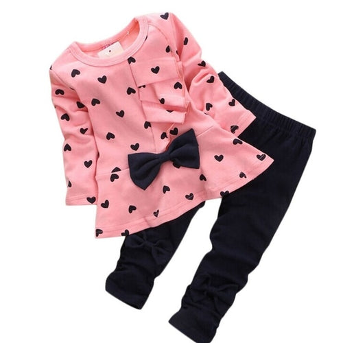 New Baby Girls Clothes Sets lovely Heart-shaped