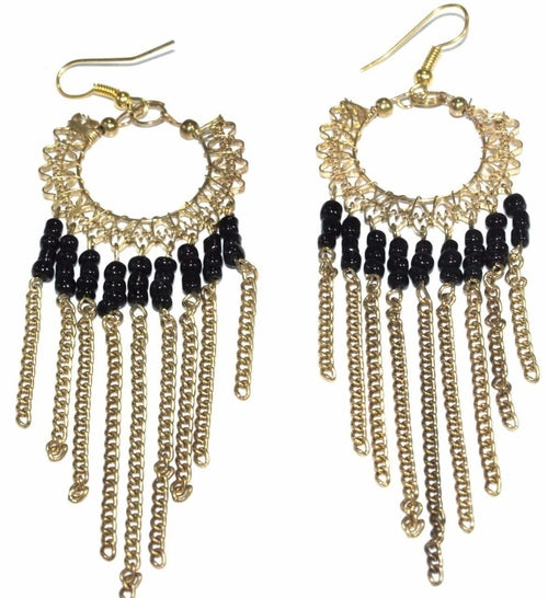 Load image into Gallery viewer, Jaali Chains And Filigree Beaded Earrings
