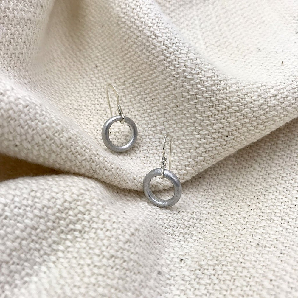 Recycled Bomb Circle Earrings