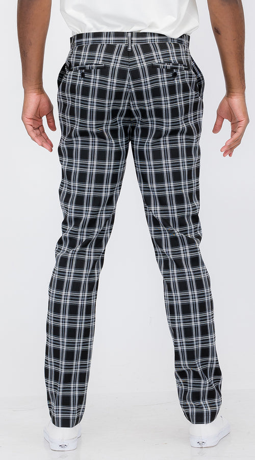 Load image into Gallery viewer, Plaid Slim Fit Trouser Pants
