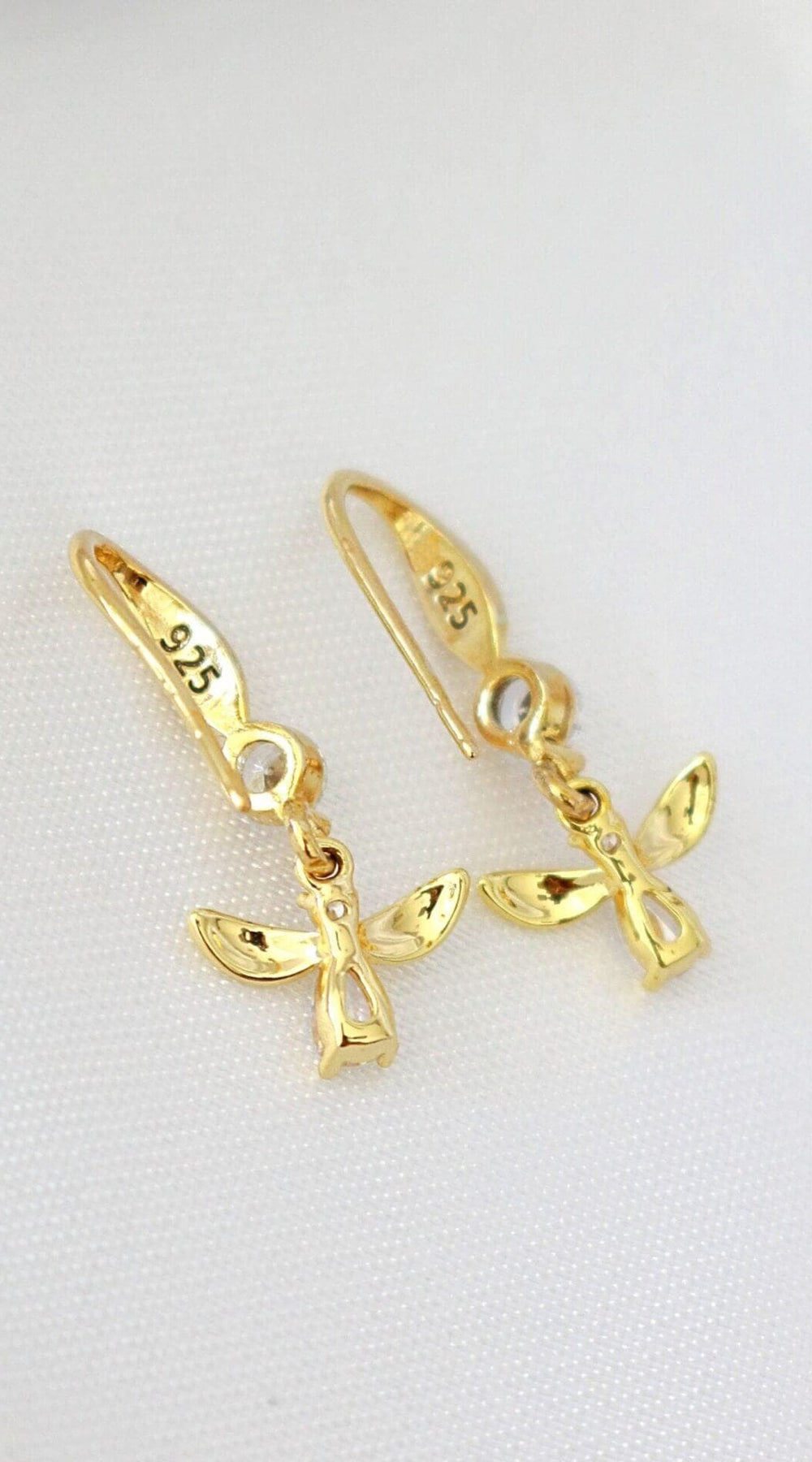 18 Karat Bee Hook Earrings