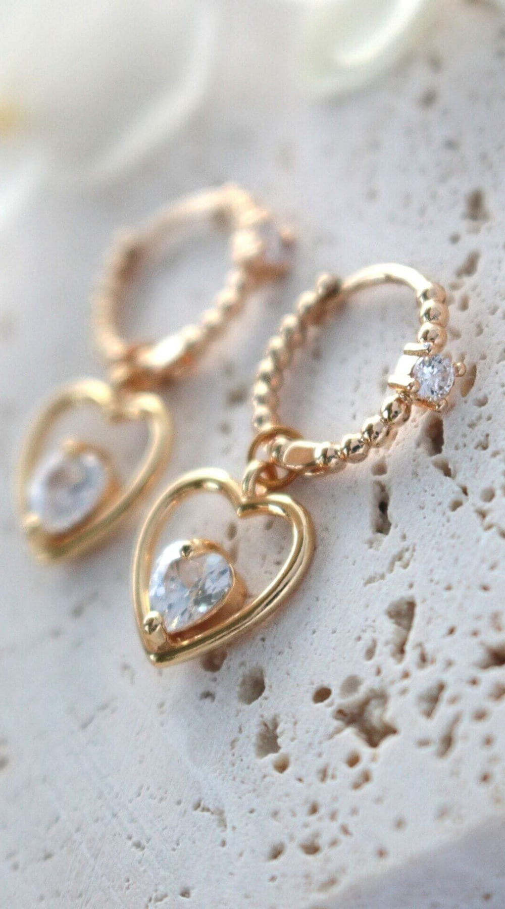 24 Karats Heart Hoop Earrings