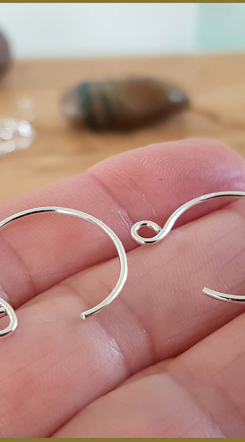 Load image into Gallery viewer, Silver .999 Solid Circle Handmade Ear Wire/Hooks
