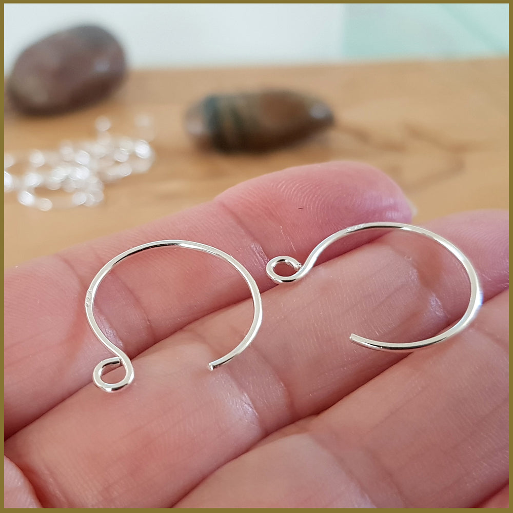 Silver .999 Solid Circle Handmade Ear Wire/Hooks
