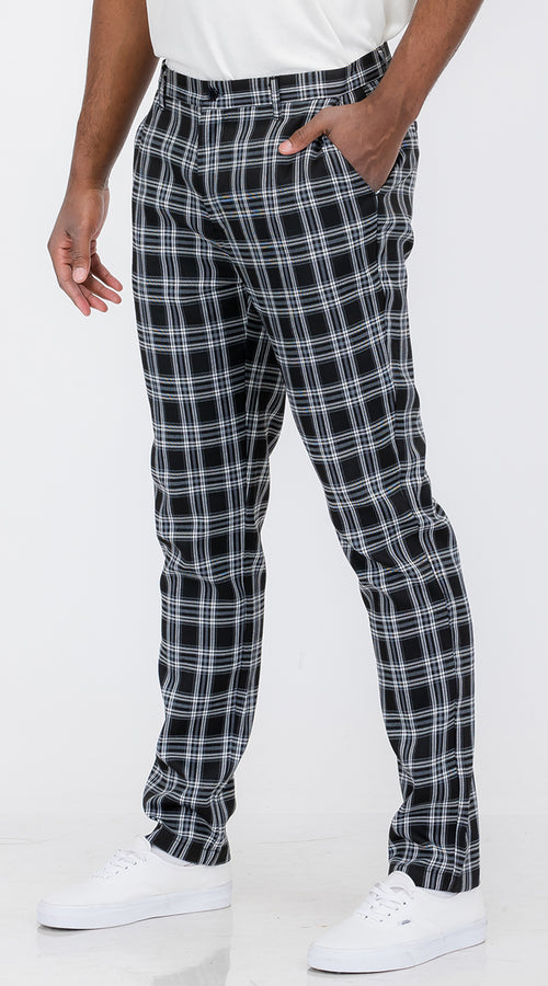 Load image into Gallery viewer, Plaid Slim Fit Trouser Pants
