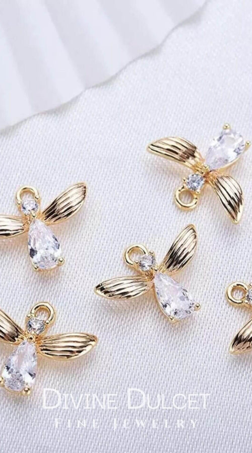 Load image into Gallery viewer, 18 Karat Bee Hook Earrings
