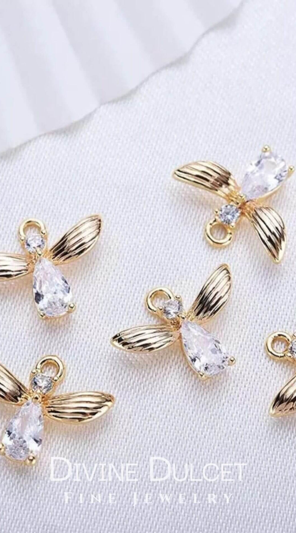 18 Karat Bee Hook Earrings