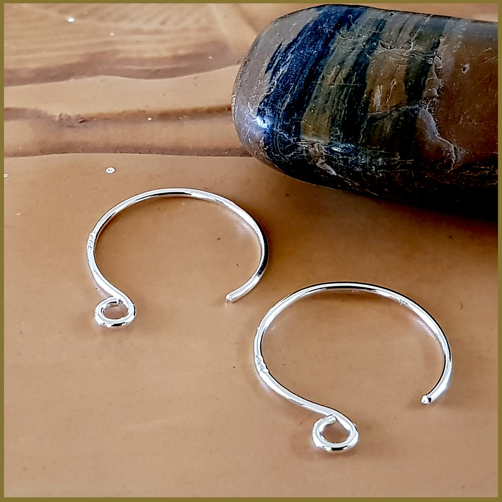 Silver .999 Solid Circle Handmade Ear Wire/Hooks