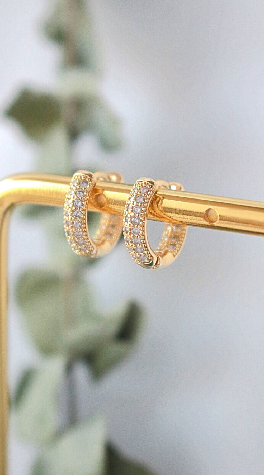 24 Karats Cubic Zirconia Hoops