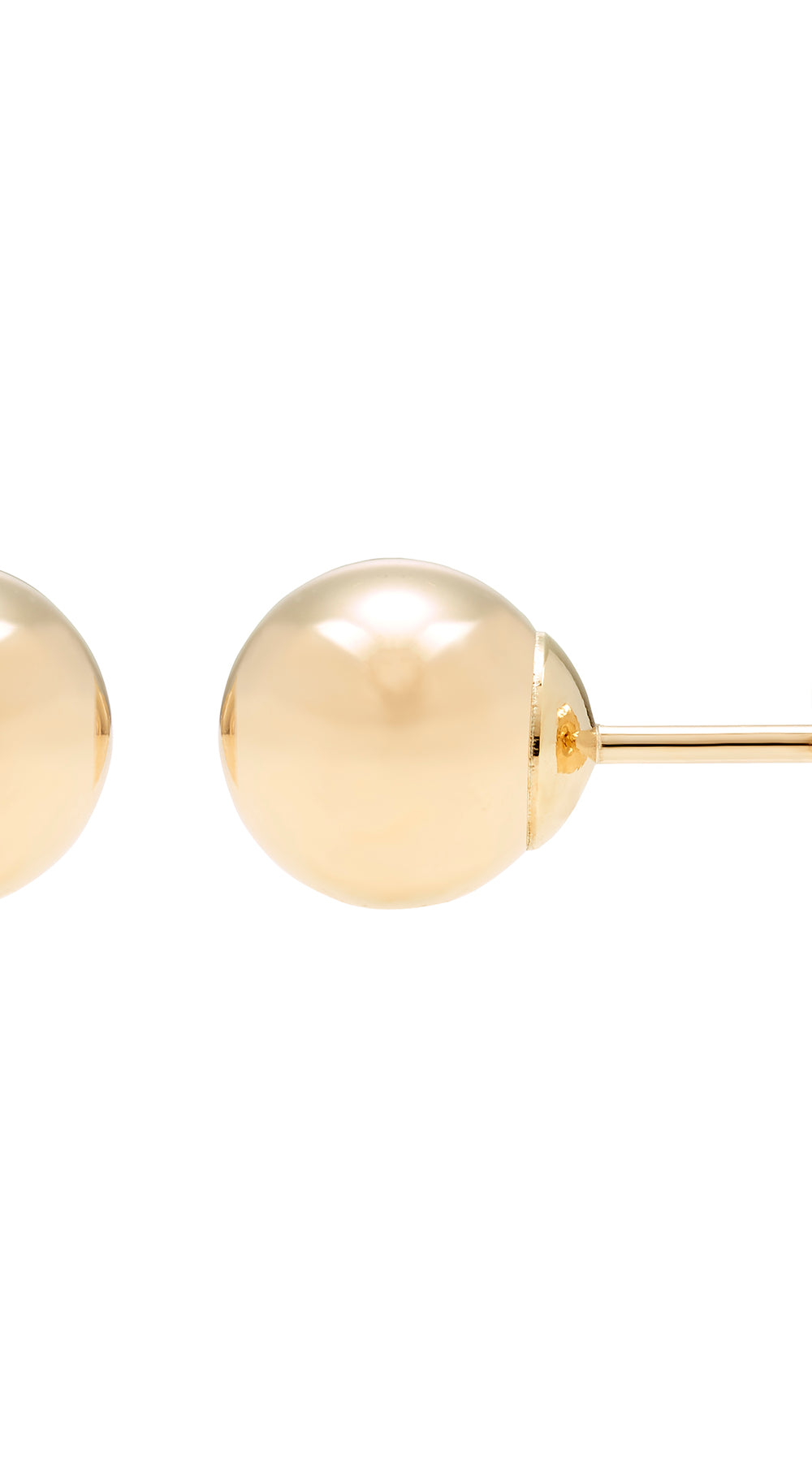 14K Yellow Gold Hollow Ball Stud Earrings ( Sizes 3MM-8MM)