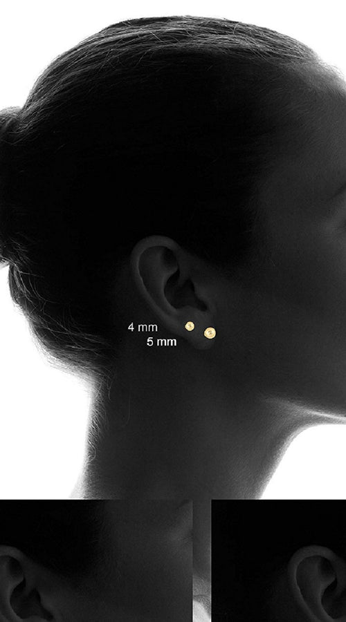 Load image into Gallery viewer, 14K Yellow Gold Hollow Ball Stud Earrings ( Sizes 3MM-8MM)
