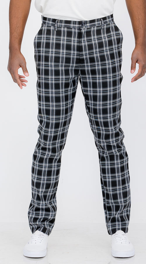 Load image into Gallery viewer, Plaid Slim Fit Trouser Pants
