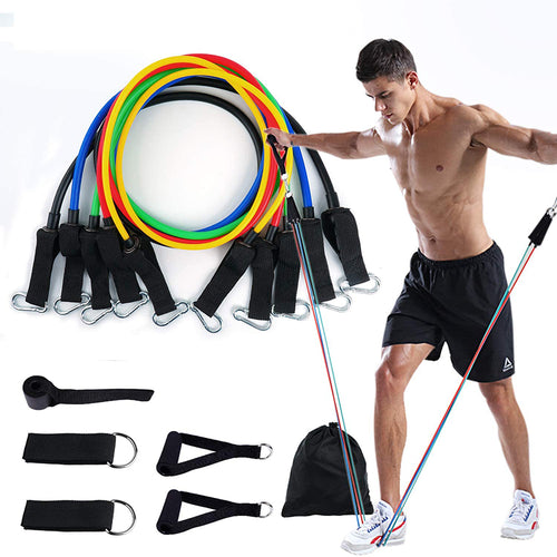 Load image into Gallery viewer, 11Pcs Fitness Equipment Resistance Band Set
