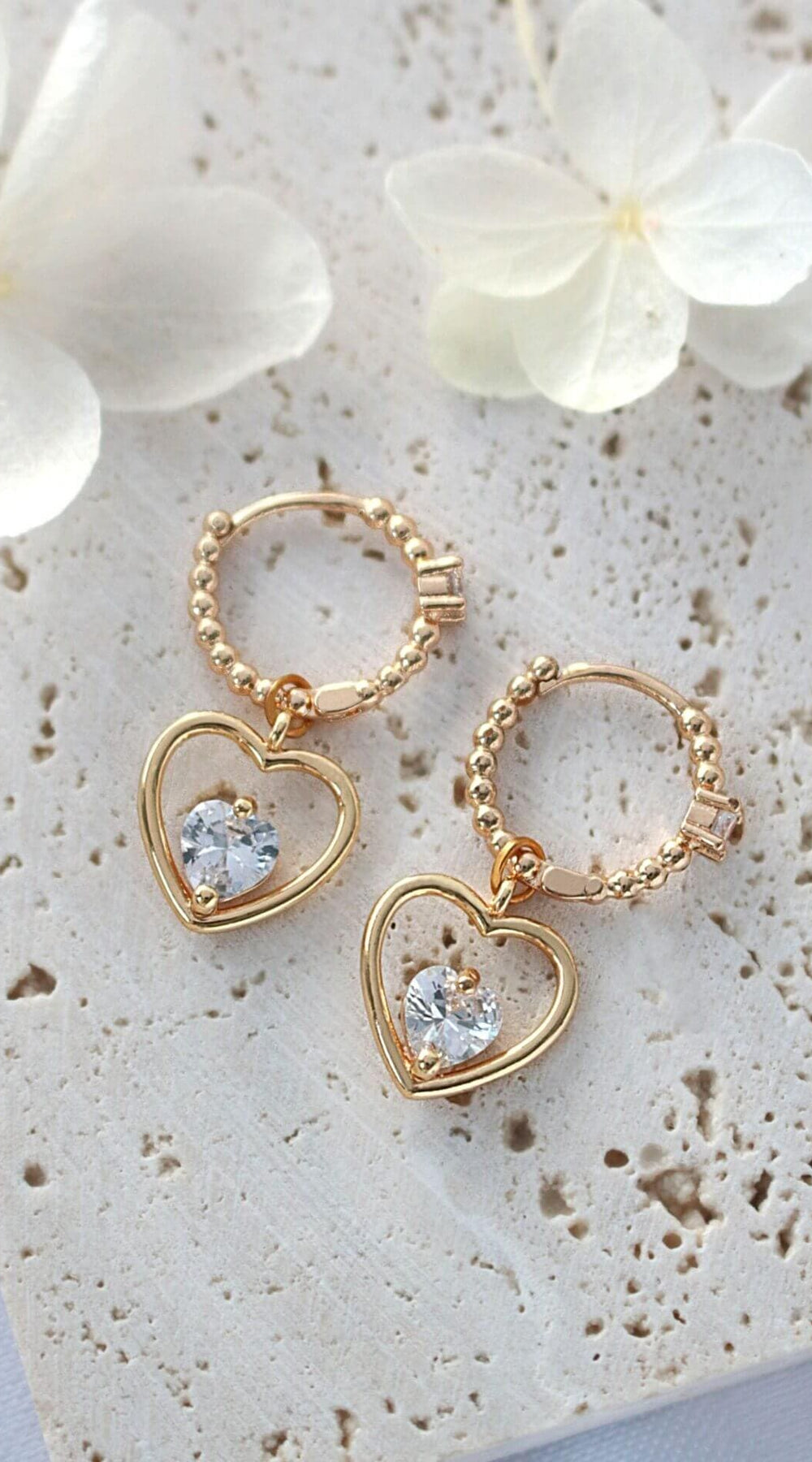 24 Karats Heart Hoop Earrings