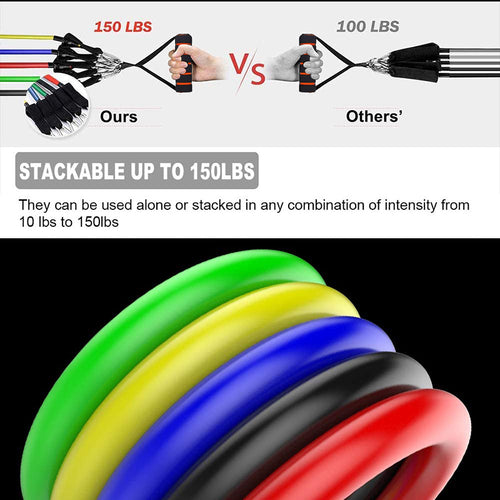 Load image into Gallery viewer, 11Pcs Fitness Equipment Resistance Band Set
