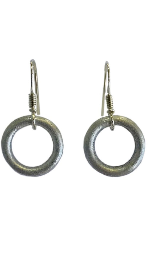 Load image into Gallery viewer, Recycled Bomb Circle Earrings
