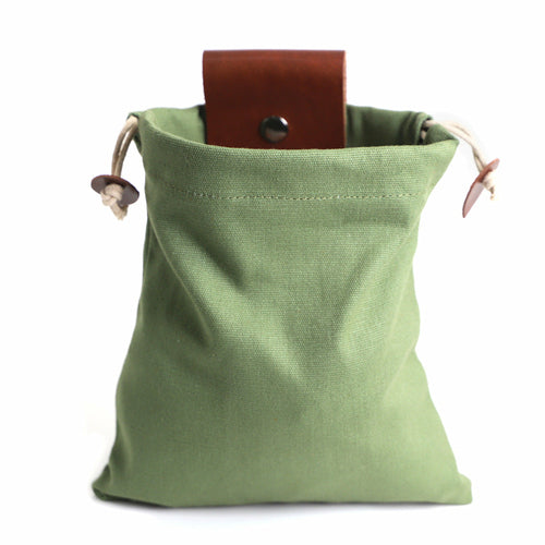 hiking portable folding waist bag camping berry storage bag green