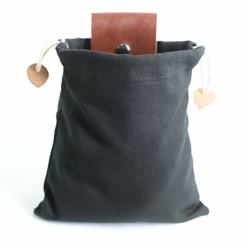 hiking portable folding waist bag camping berry storage bag black