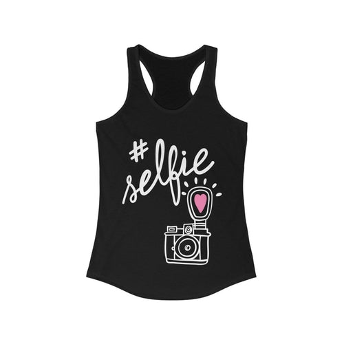 Load image into Gallery viewer, #Selfie with hand-drawing Camera Racerback Tank Top
