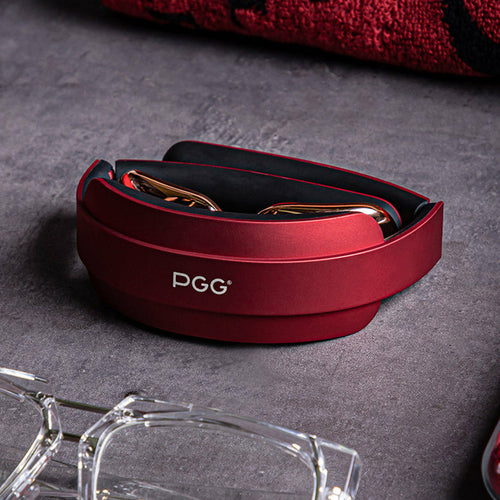 Load image into Gallery viewer, pgg folding portable neck massager 5 modes massage pulse infrared sp red
