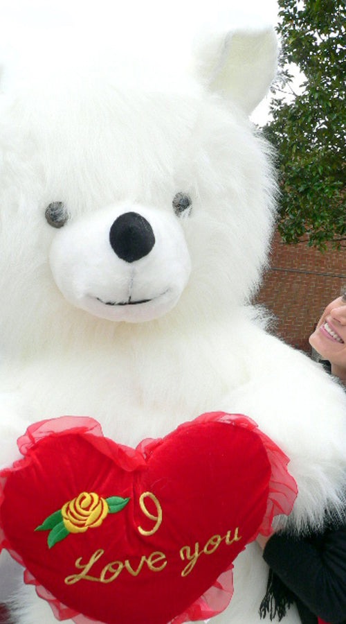 Load image into Gallery viewer, 6 Foot Teddy Bear Giant White Teddybear With I Love You Heart Soft 72
